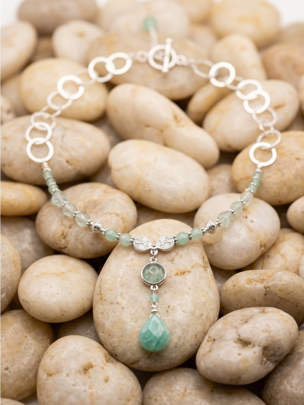 Sterling Silver & Amazonite Necklace